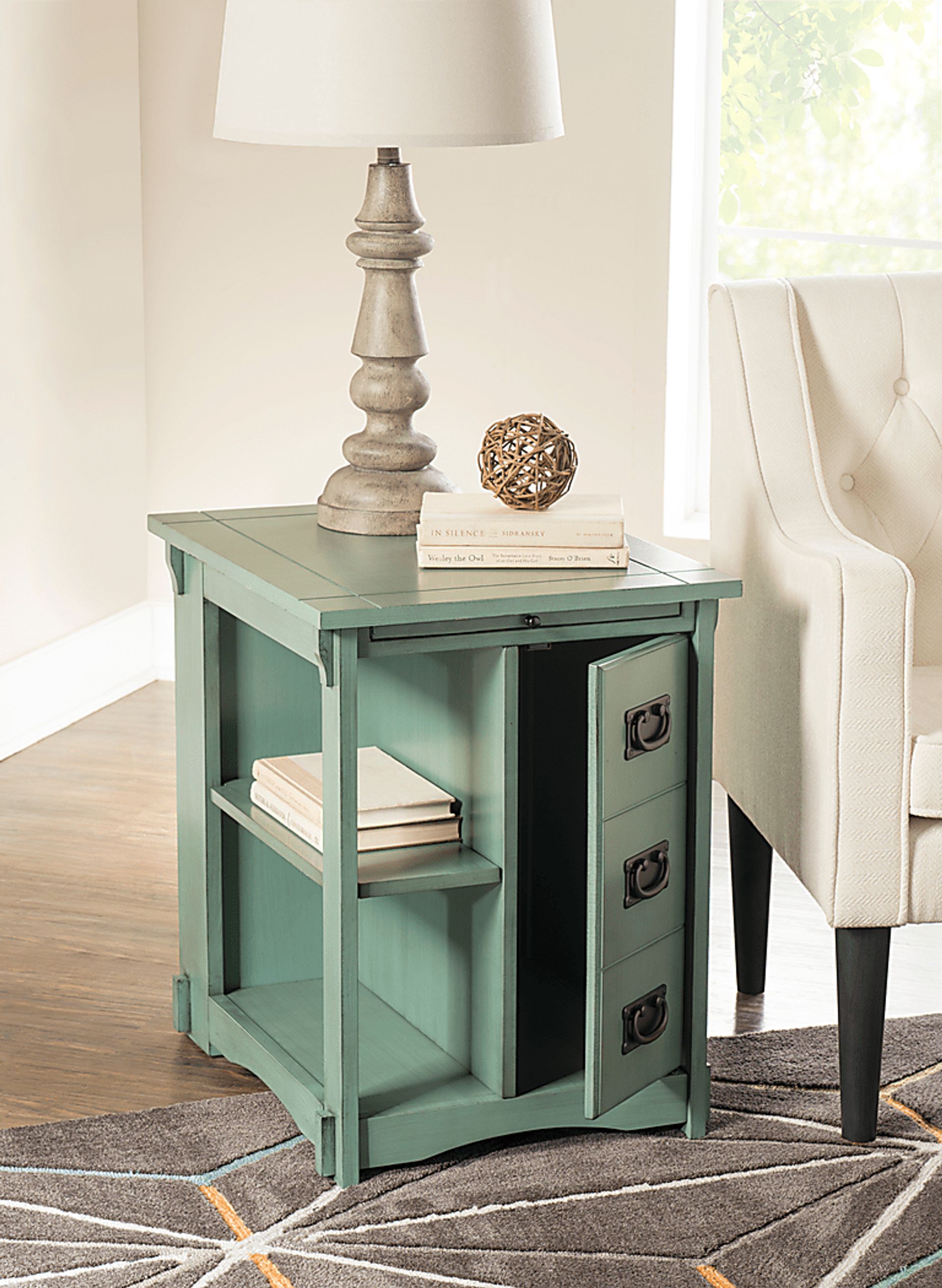 Ketura Teal End Table - Image 3
