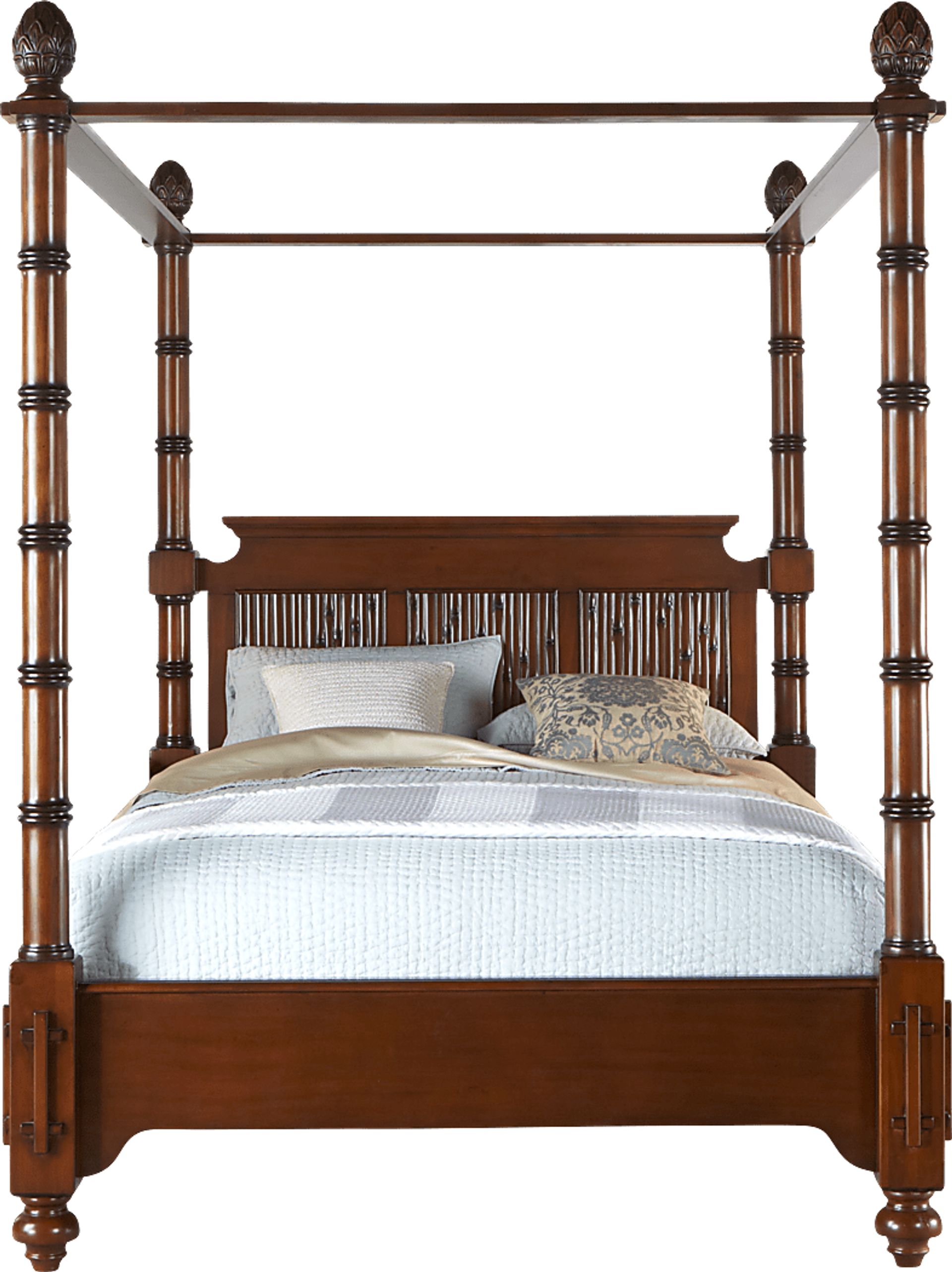Key Royale Mahogany 3 Pc Queen Canopy Bed - Image 1
