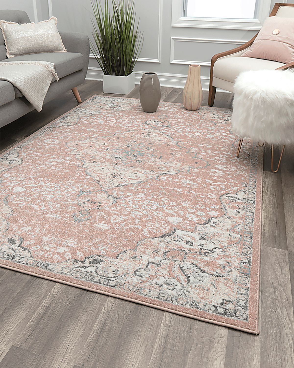 Khairy Pink Rug | Rooms to Go