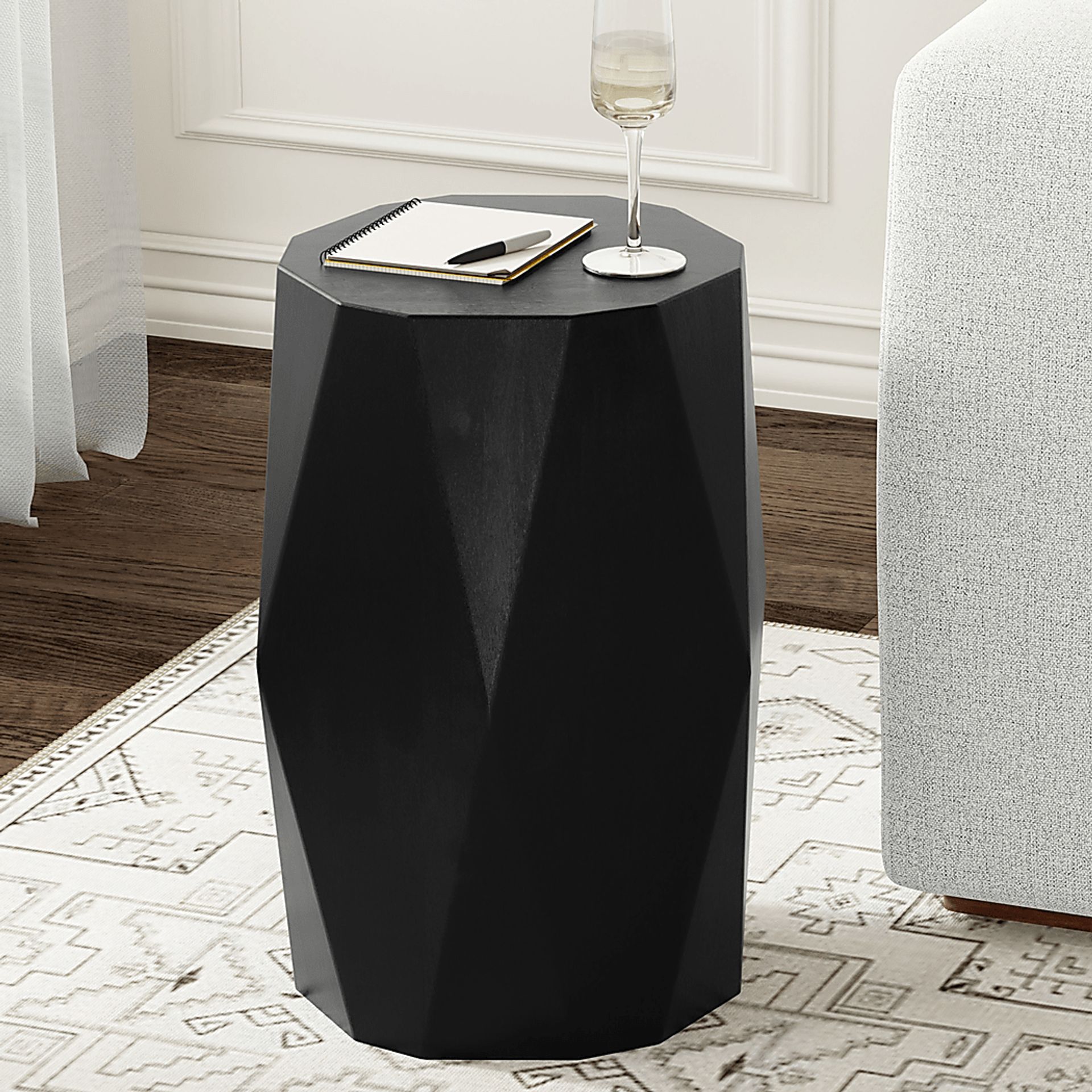 Khesraw Black Side Table - Image 2
