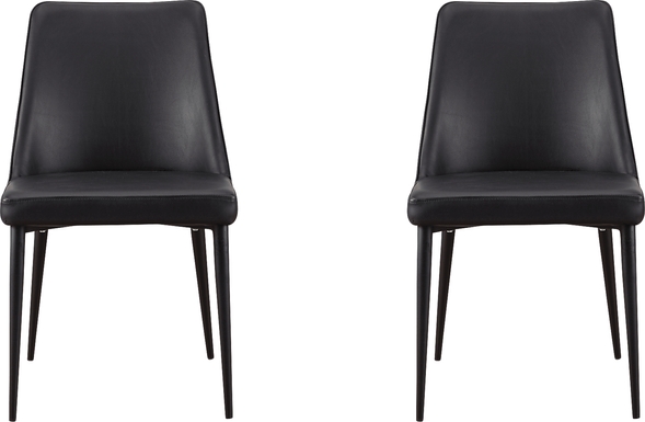 Khett Black Side Chair, Set of 2