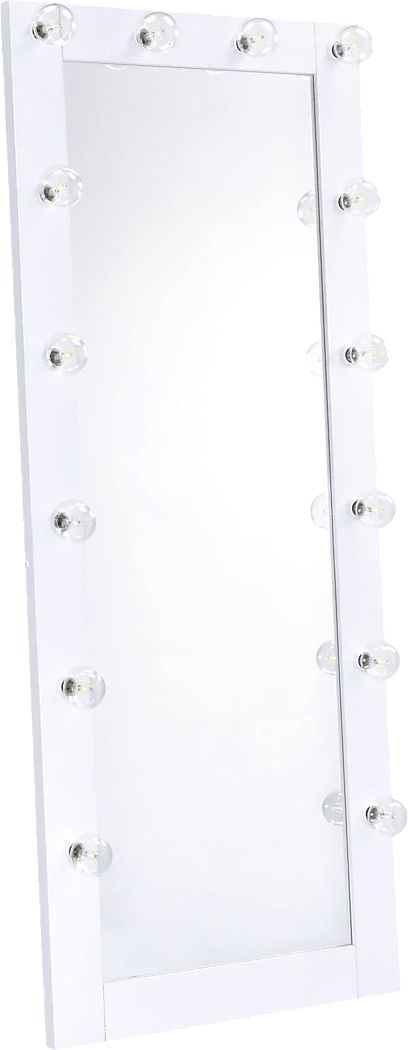 Khnem White Floor Mirror