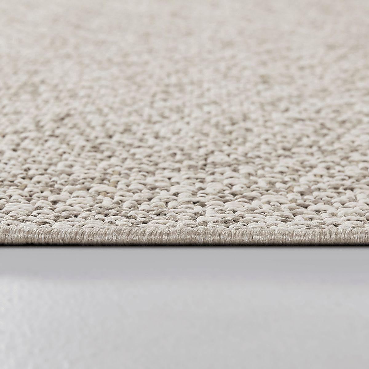Kiawah Natural Beige,White Polypropylene Fabric Outdoor Rug | Rooms to Go