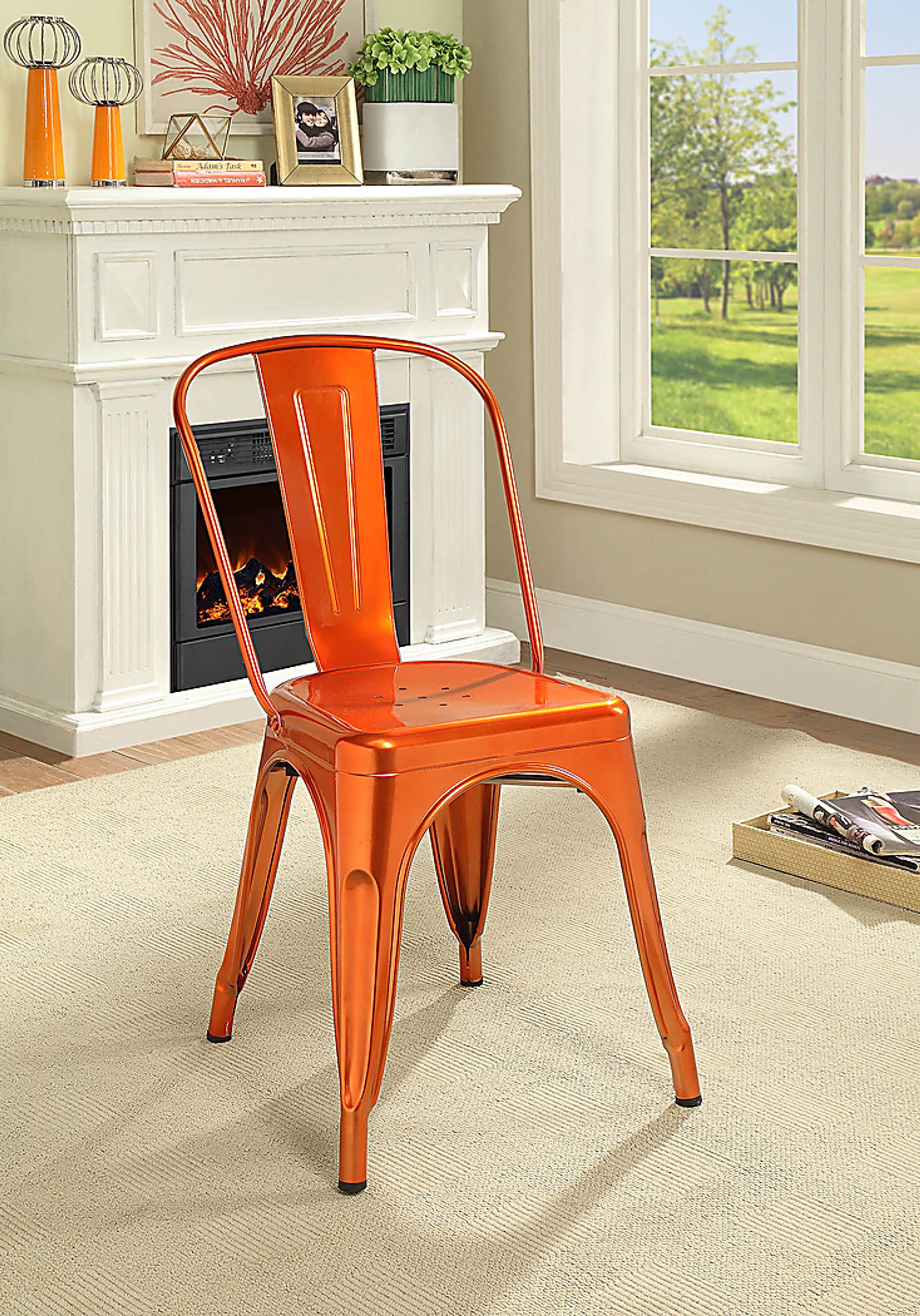 Kibbe Orange Side Chair (Set of 2) - Image 2