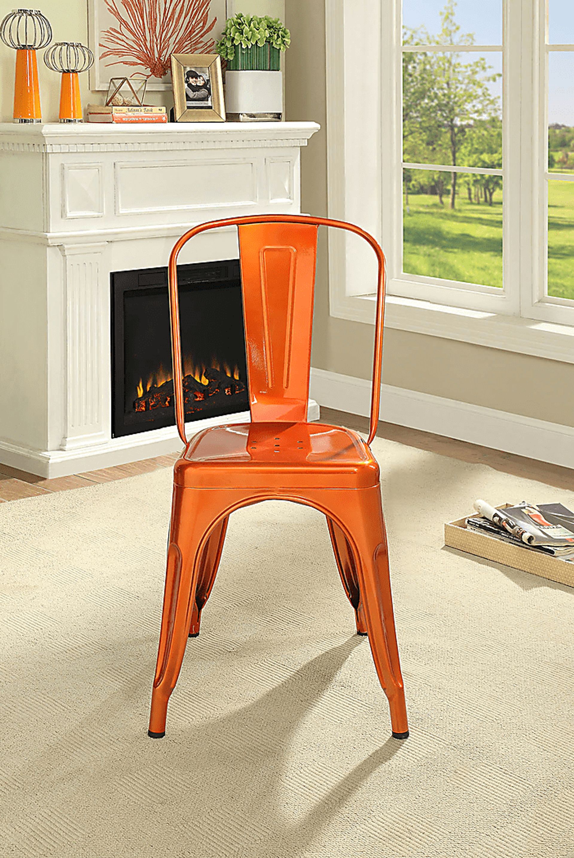Kibbe Orange Side Chair (Set of 2) - Image 4