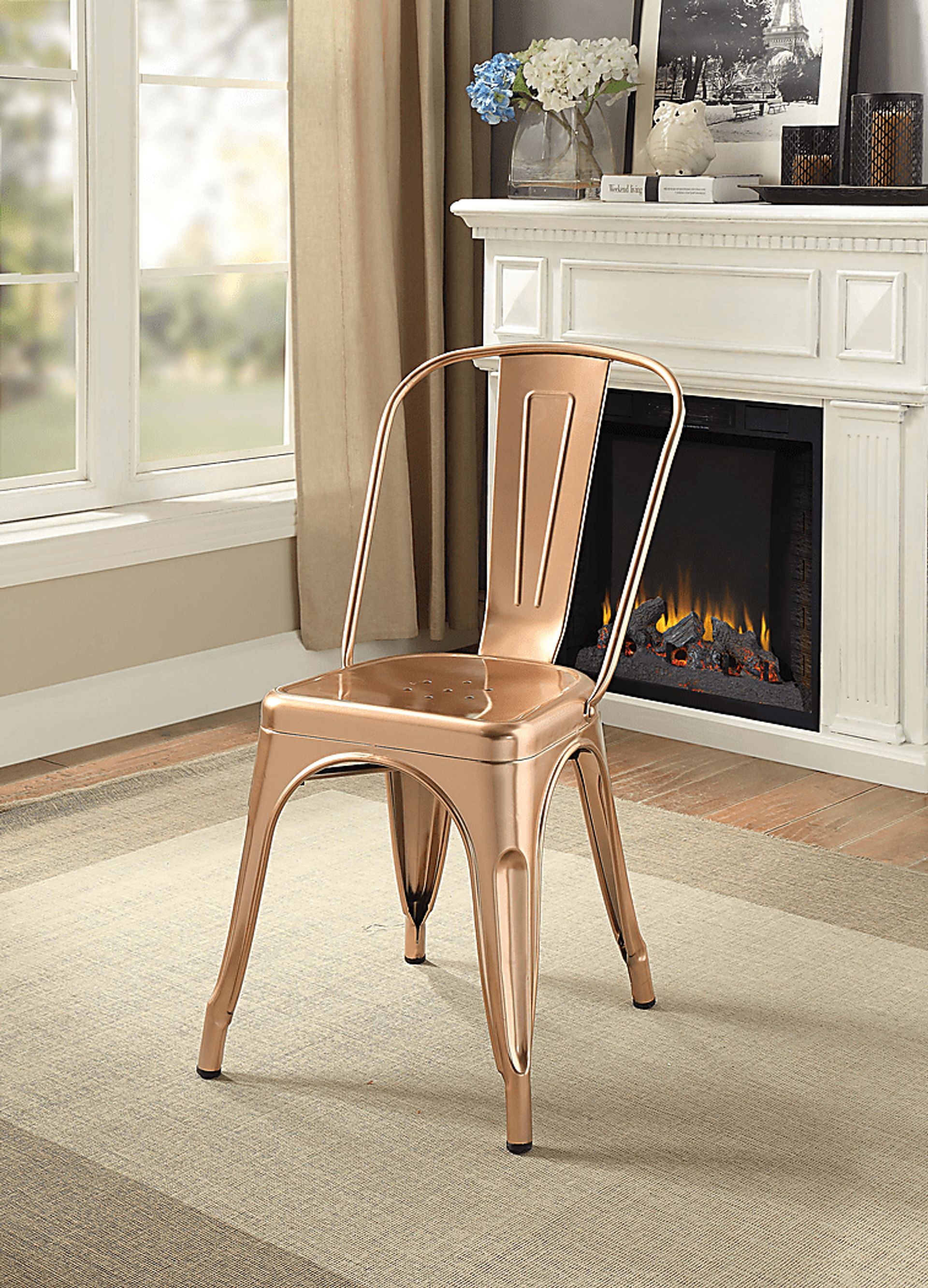 Kibbe Rose Gold Side Chair (Set of 2) - Image 2