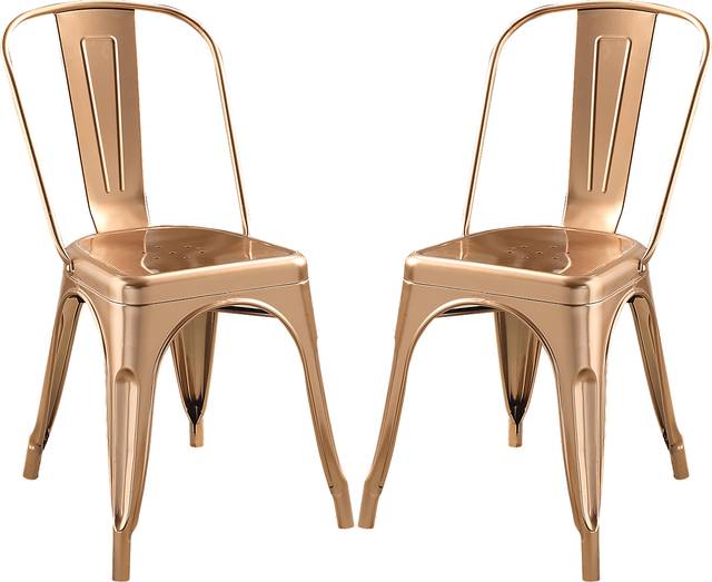 Kibbe Rose Gold Side Chair (Set of 2) - Thumbnail - Image 1