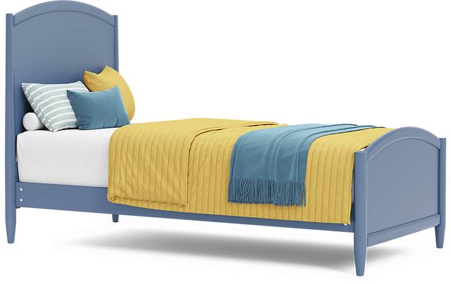 Kids Modern Colors Slate Blue Twin XL Panel Bed - Thumbnail - Image 1
