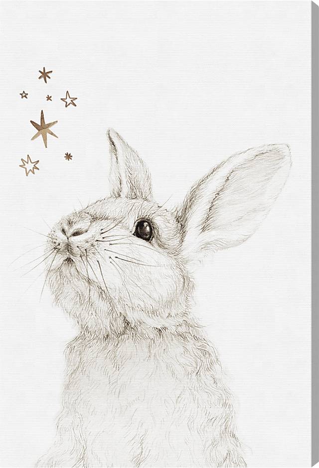 Kids A Bunny's Wish White Medium Wall Art - Thumbnail - Image 1
