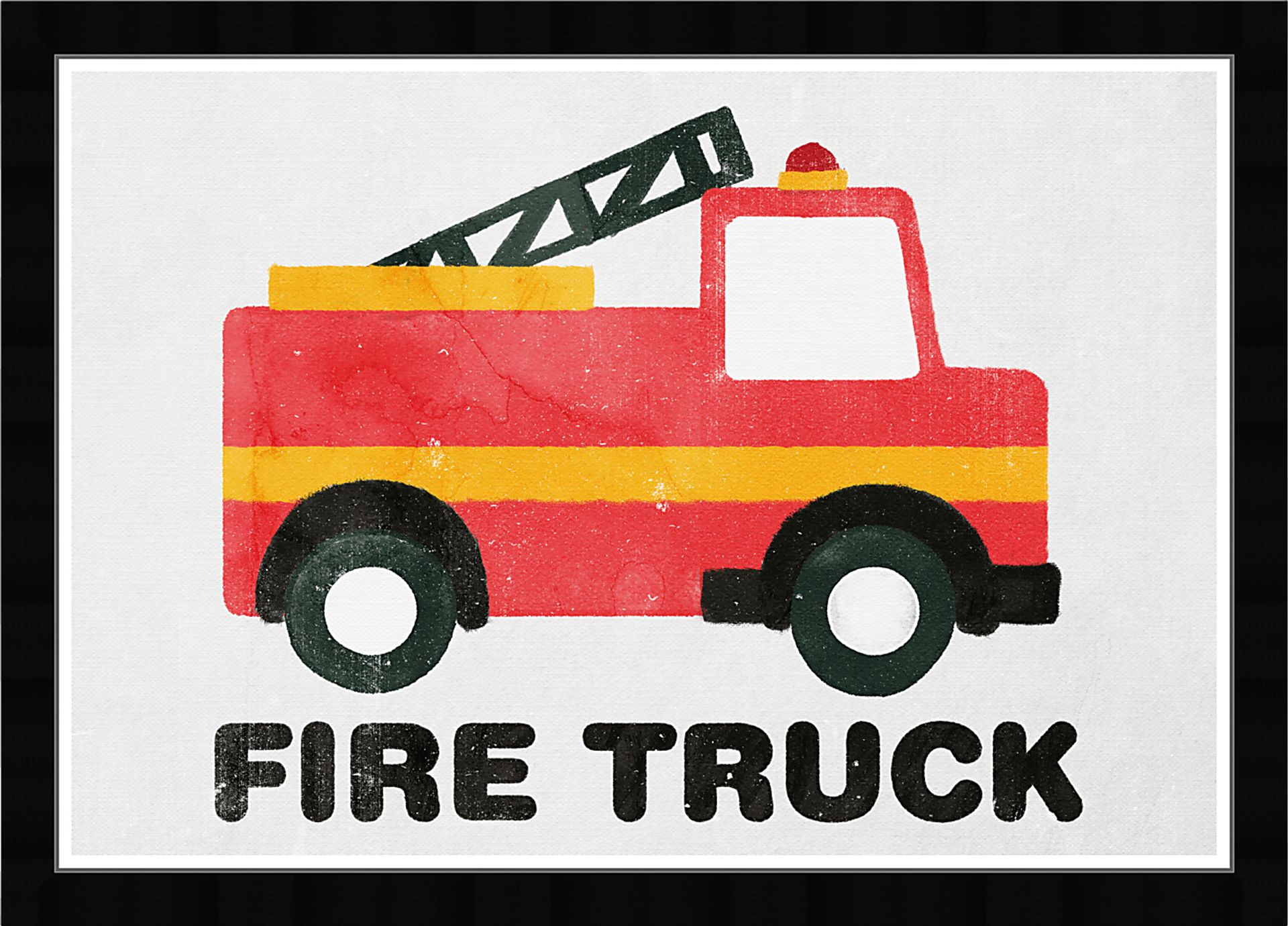 Kids A Little Fire Truck Red Wall Art - Image 1