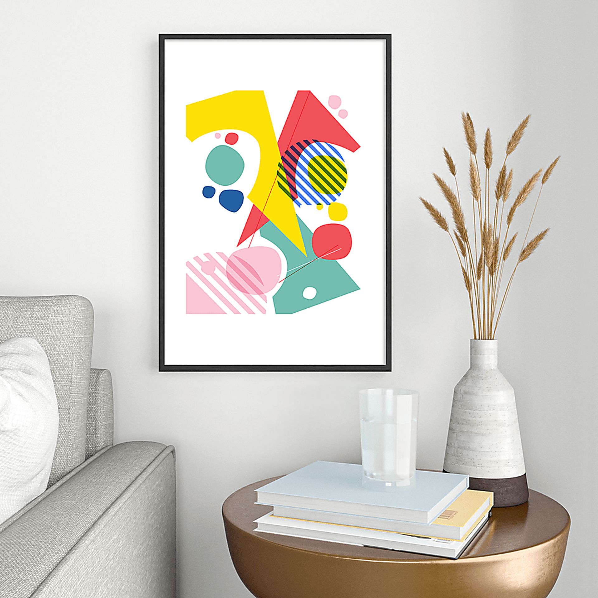 Kids Abstract Pop I White Metal Framed Print - Image 2