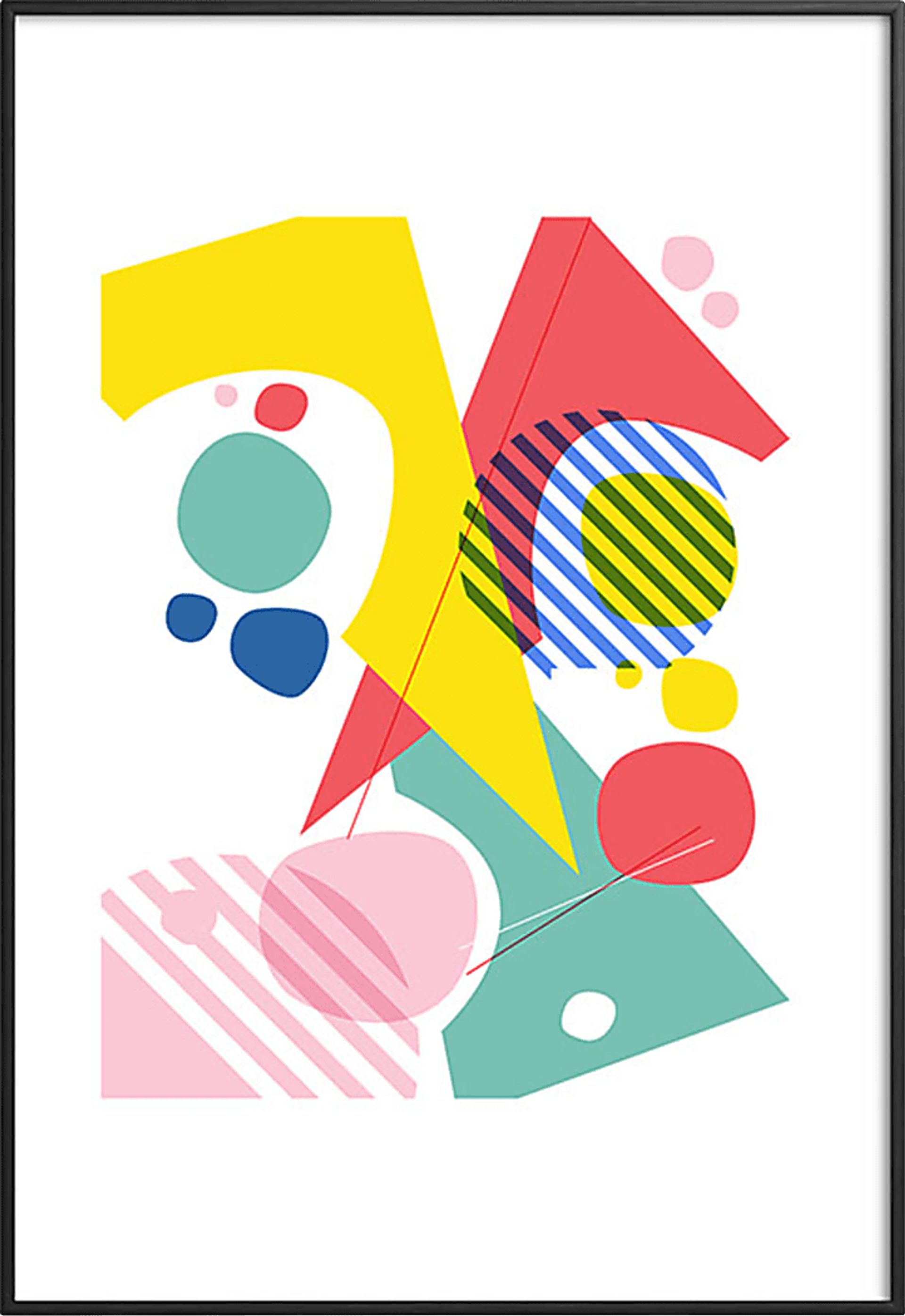 Kids Abstract Pop I White Metal Framed Print - Image 1