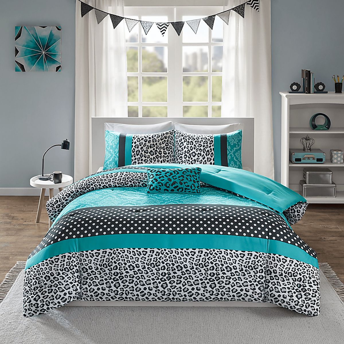 Adrastea Teal Blue,Green Twin Comforter Set | Rooms to Go