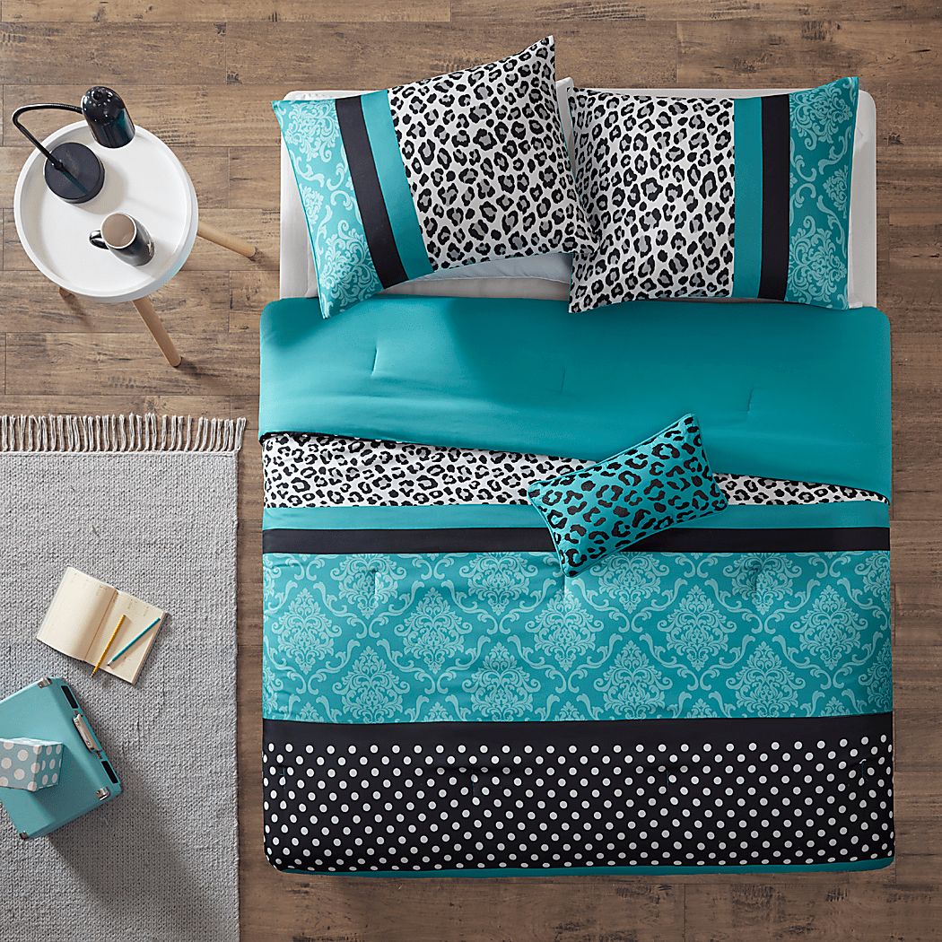 Adrastea Teal Full/Queen Comforter Set - Thumbnail 2