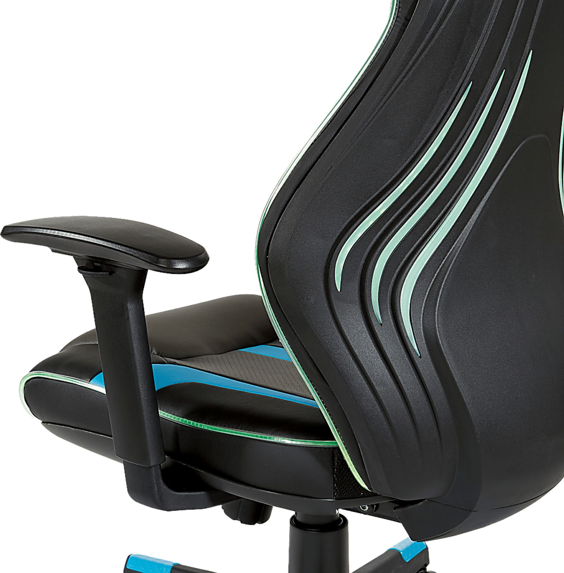 Kids Aeryn Black/Blue LED Gaming Chair - Image 2