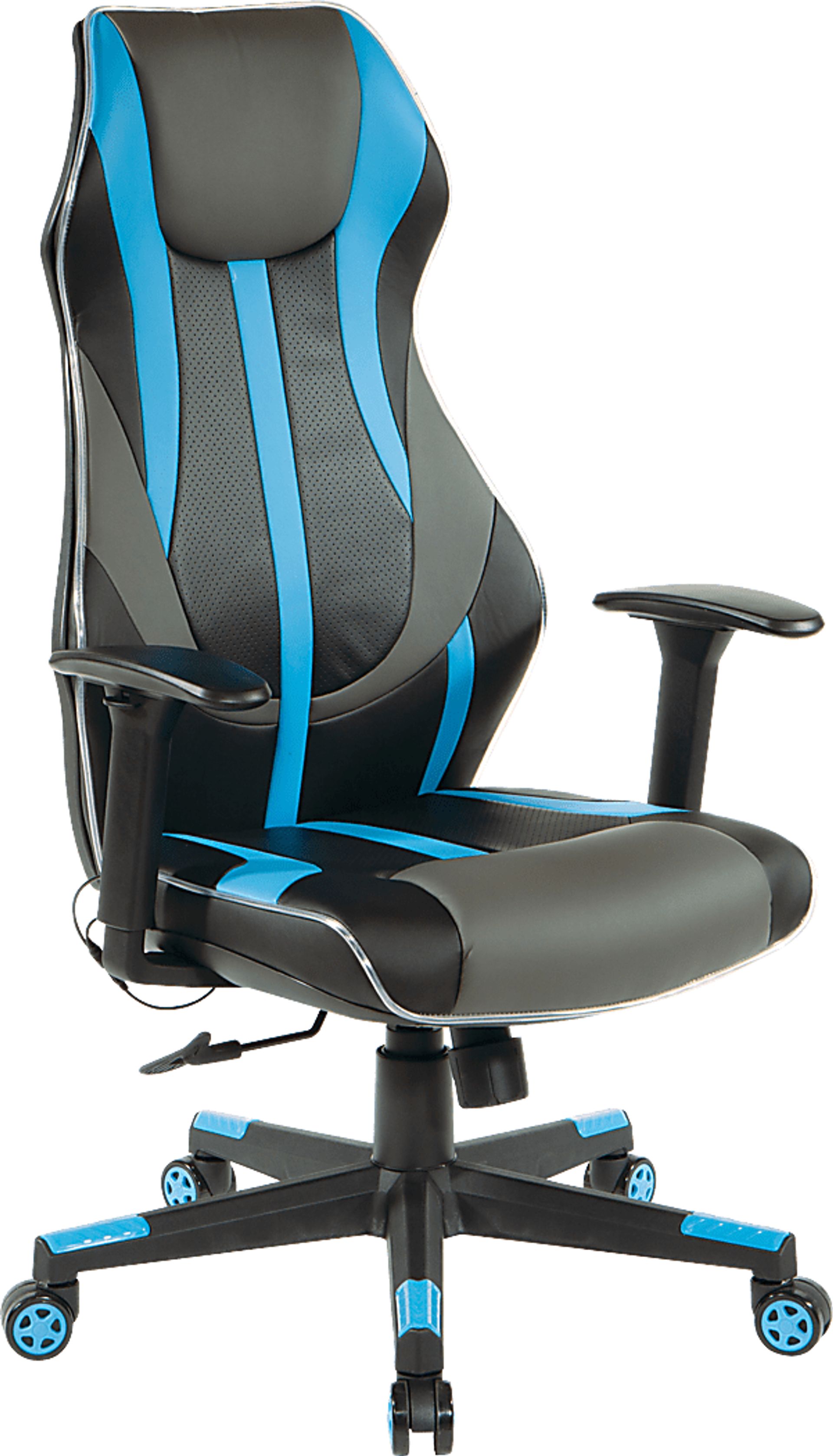 Kids Aeryn Black/Blue LED Gaming Chair - Image 1