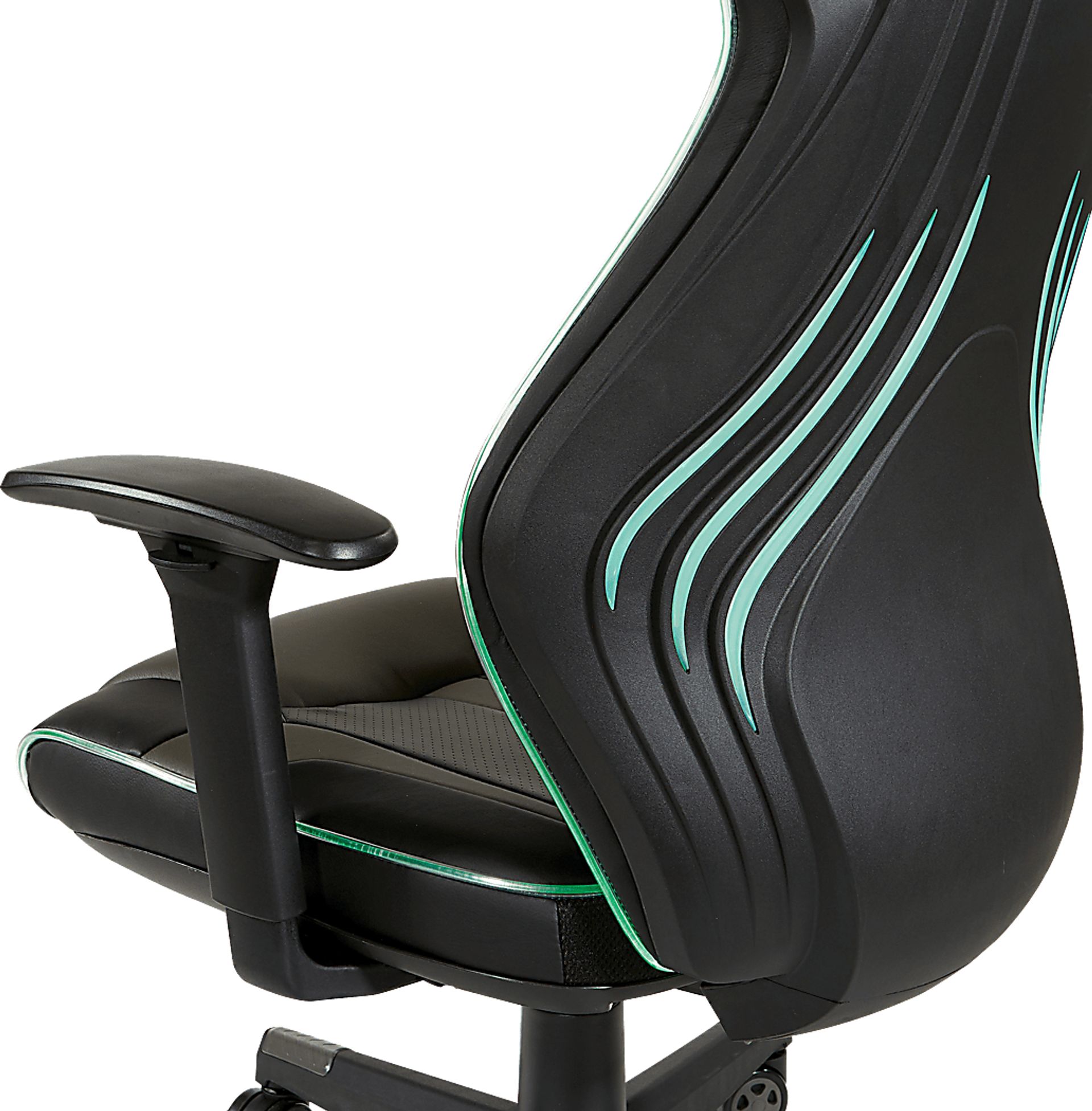 Kids Aeryn Black/Gray LED Gaming Chair - Image 2
