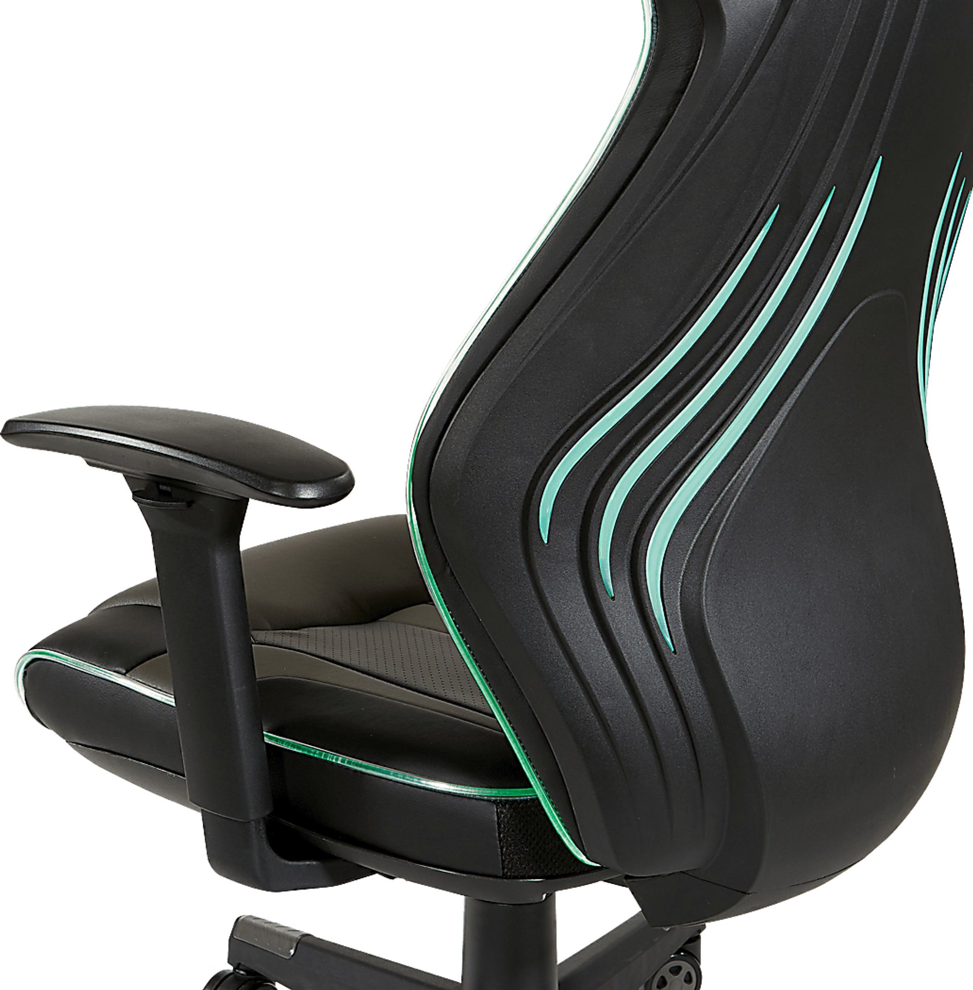 Kids Aeryn Black/Gray LED Gaming Chair - Image 12