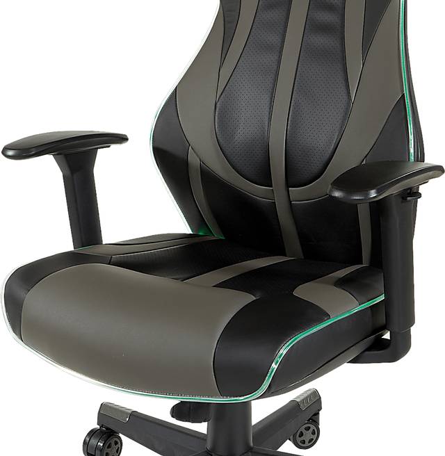 Kids Aeryn Black/Gray LED Gaming Chair - Thumbnail - Image 13