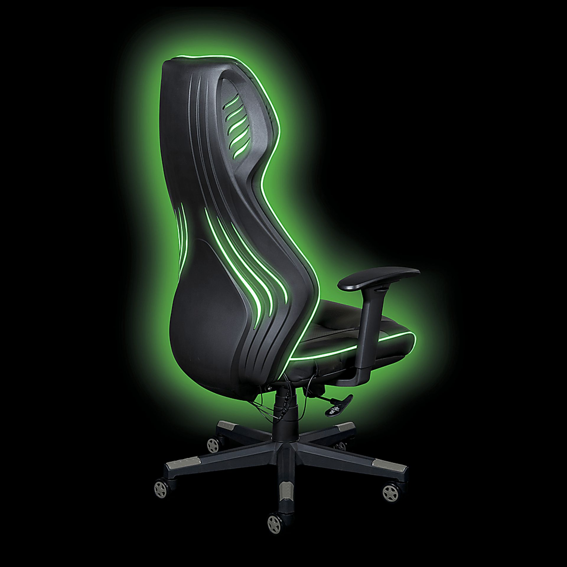 Kids Aeryn Black/Gray LED Gaming Chair - Image 3