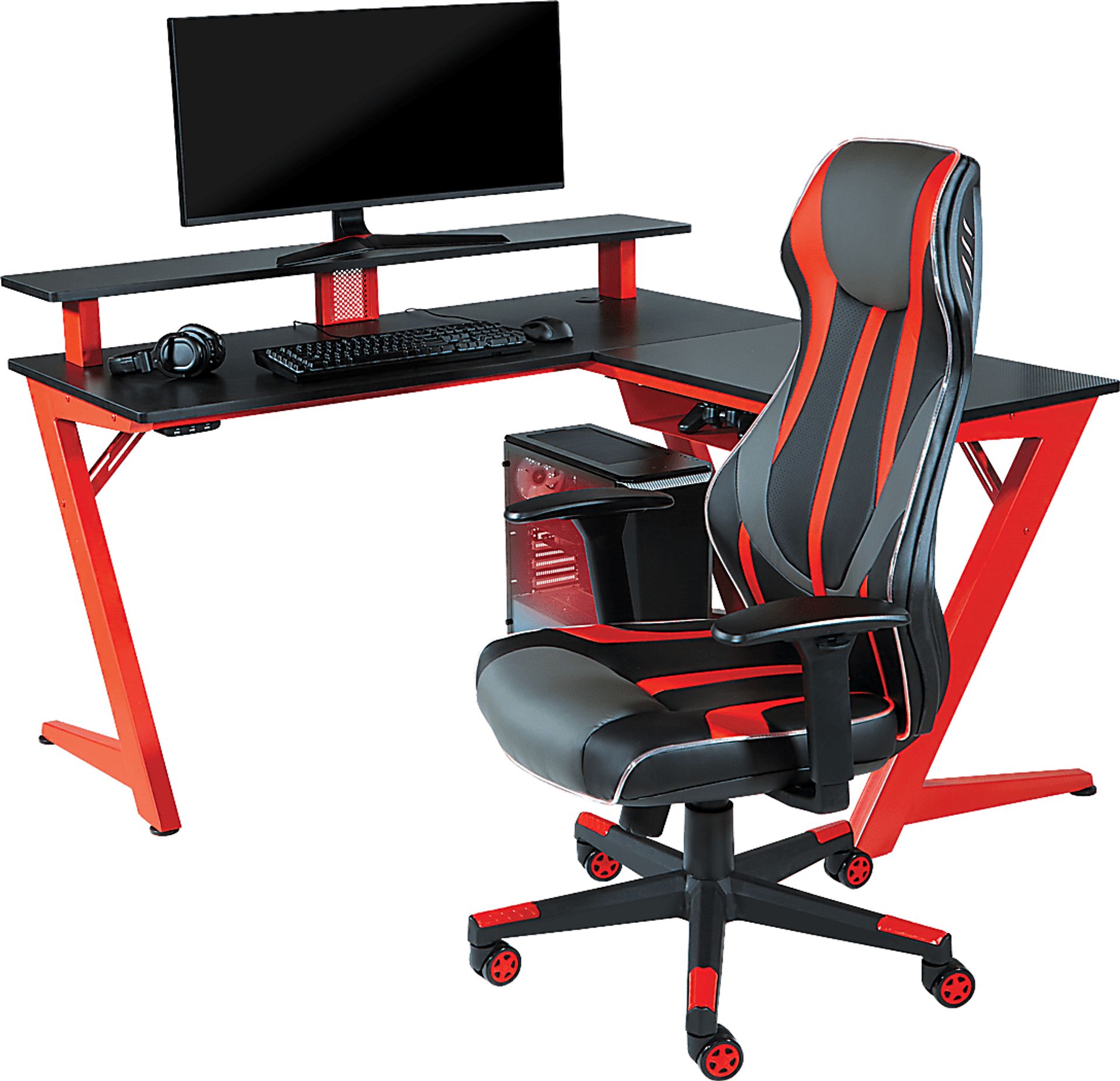Kids Aeryn Black/Red LED Gaming Chair - Image 14