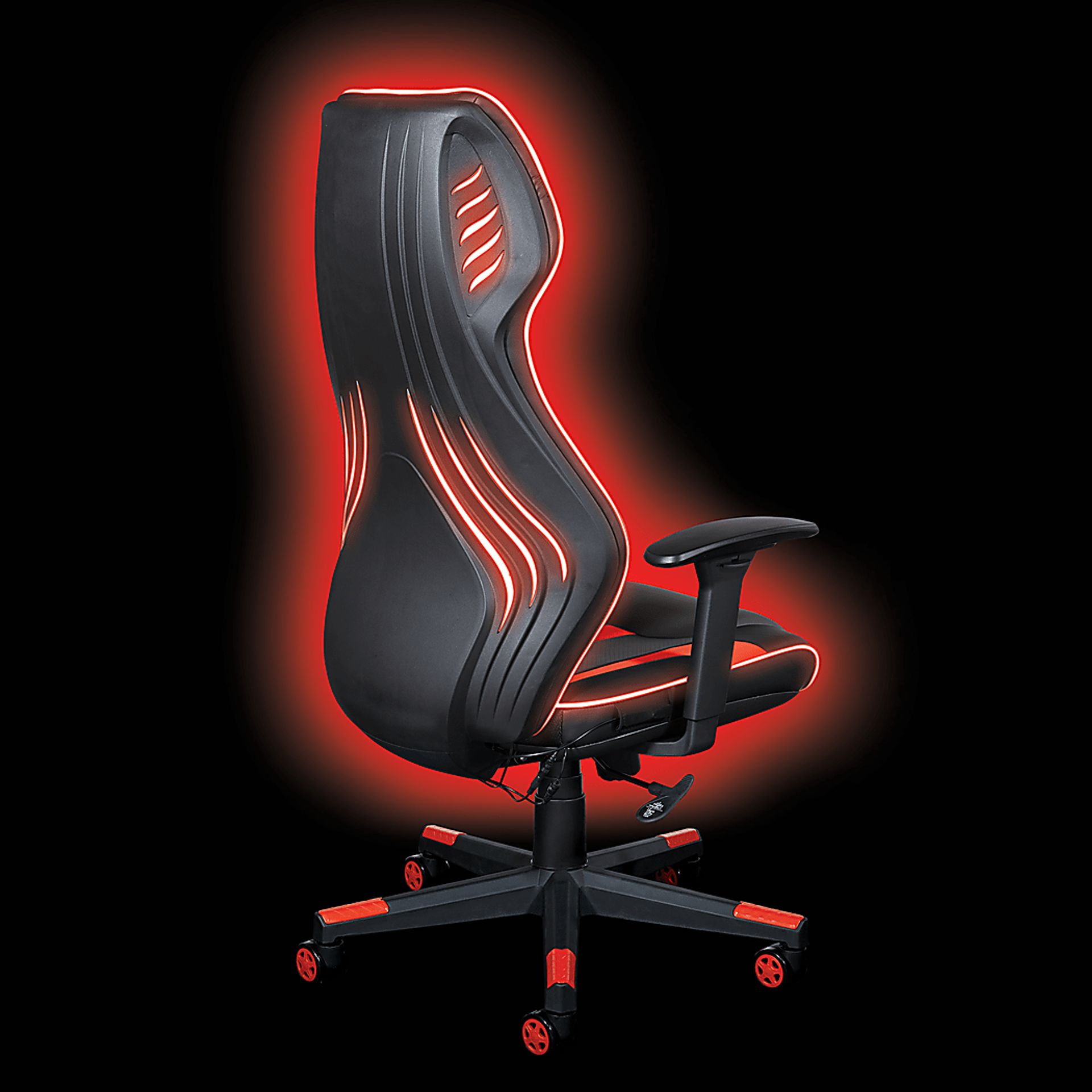 Kids Aeryn Black/Red LED Gaming Chair - Image 3