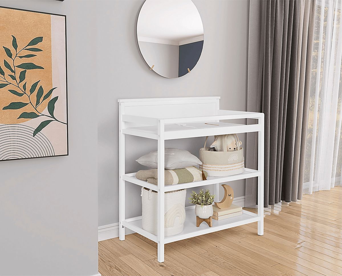 Aestiva White Changing Table | Rooms to Go