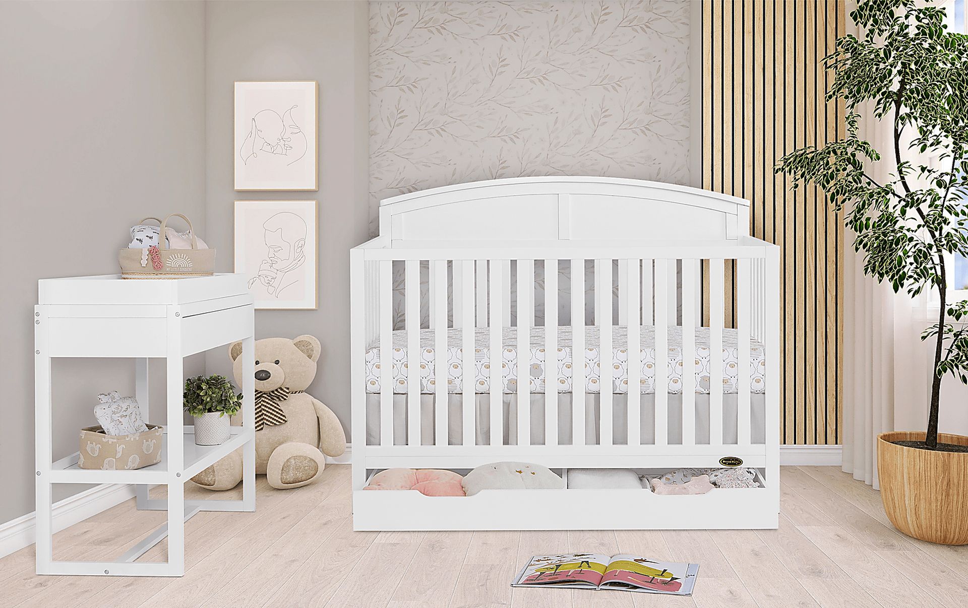 Kids Aezine White Convertible Crib - Image 3