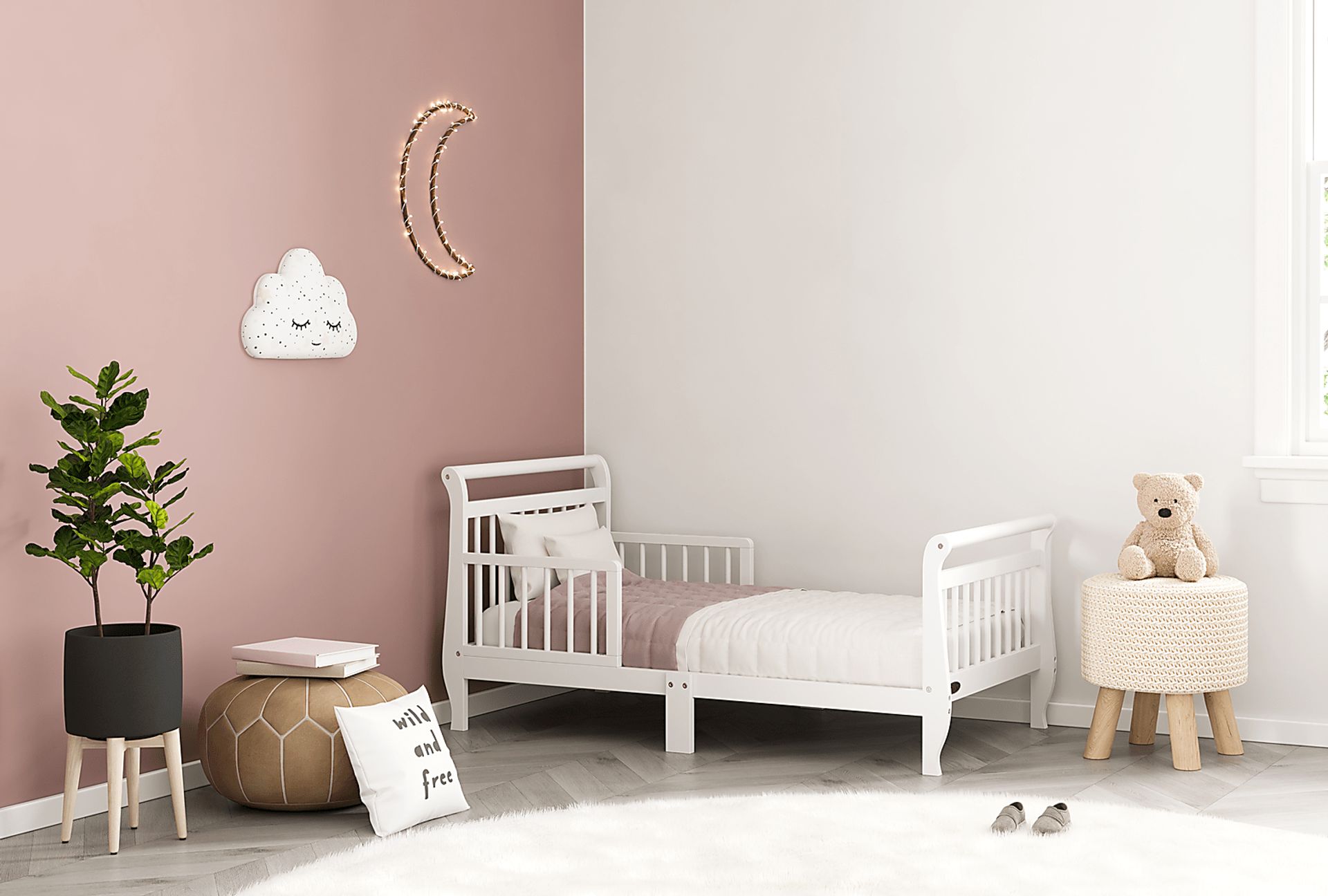 Kids Agoasi White Toddler Bed - Image 2
