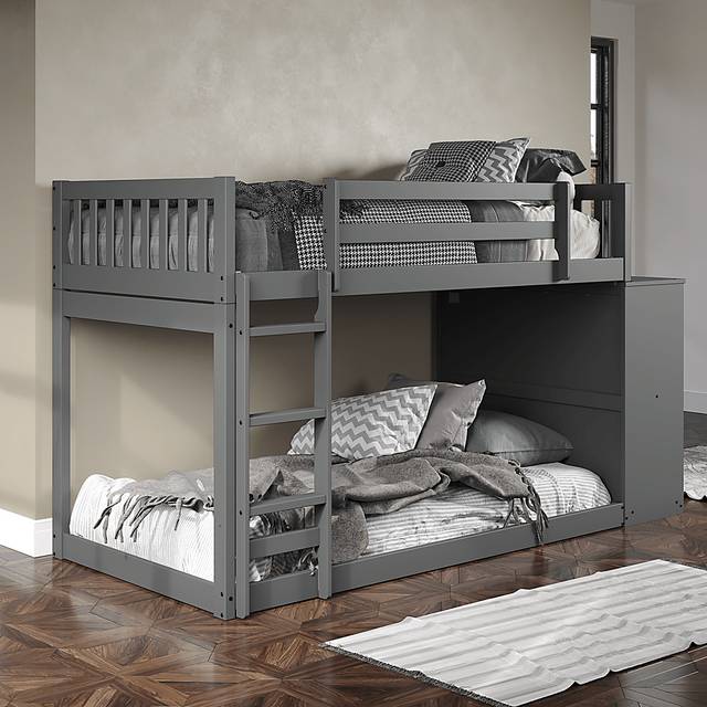 Kids Aklina Dark Gray Twin/Twin Bunk Bed with Dresser - Thumbnail - Image 2