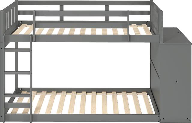 Kids Aklina Dark Gray Twin/Twin Bunk Bed with Dresser - Thumbnail - Image 6