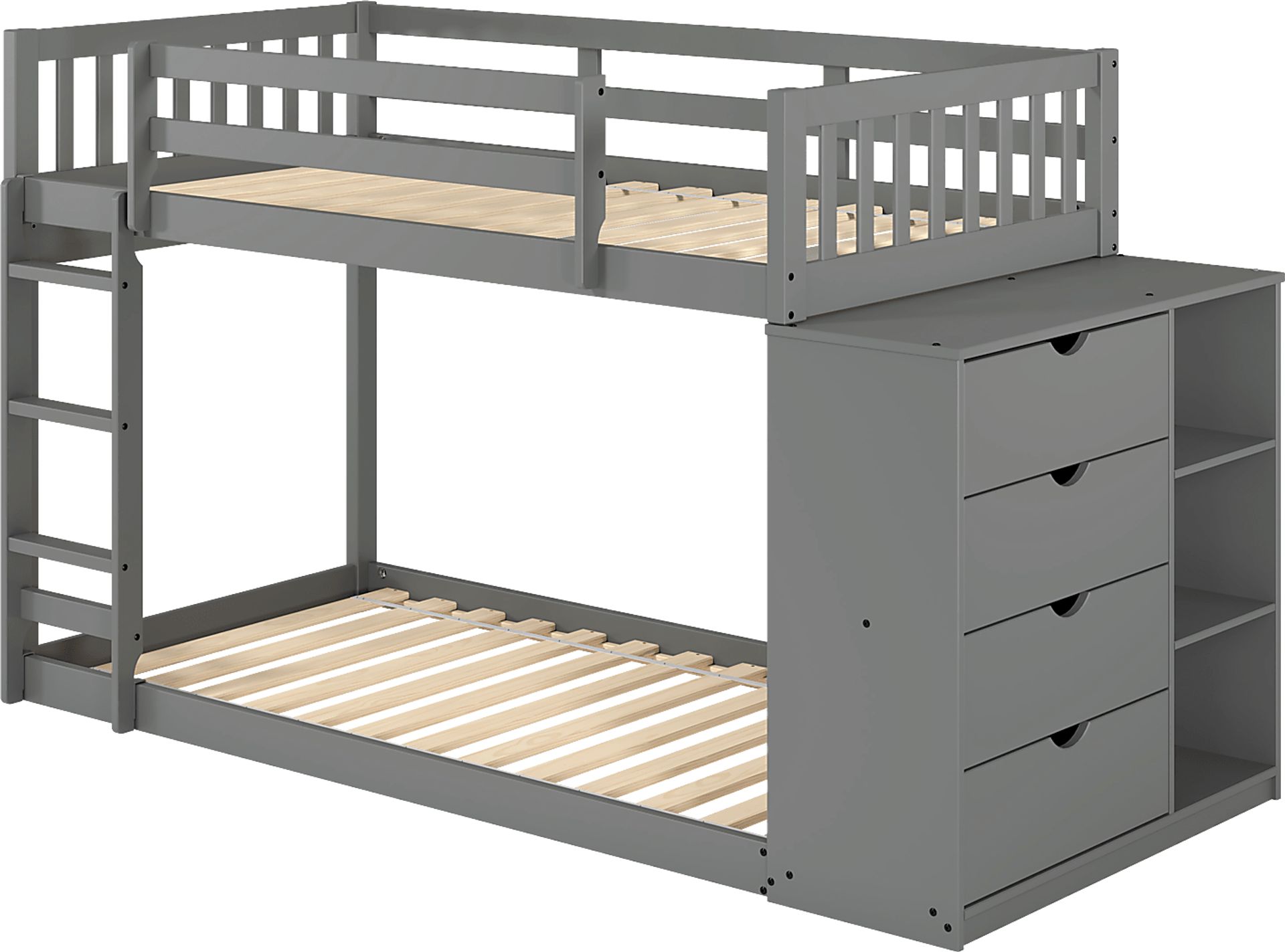 Kids Aklina Dark Gray Twin/Twin Bunk Bed with Dresser - Image 7