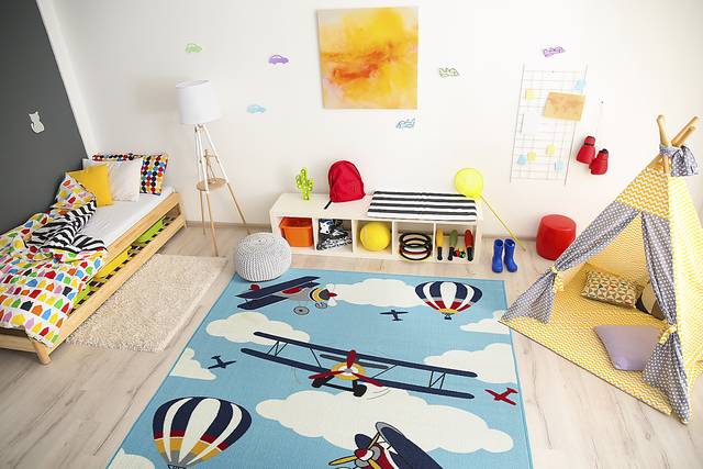 Kids Alburger Blue 7' x 9' Rug - Thumbnail - Image 2