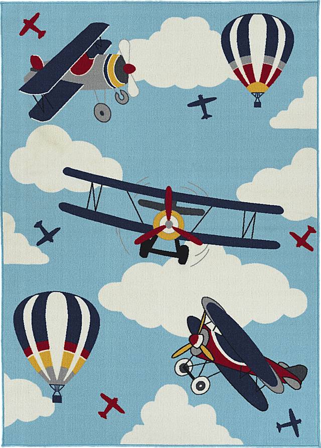 Kids Alburger Blue 7' x 9' Rug - Thumbnail - Image 1