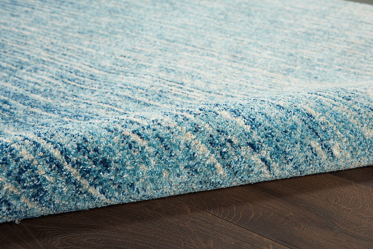 Aldis Blue Polypropylene Fabric Rug | Rooms to Go