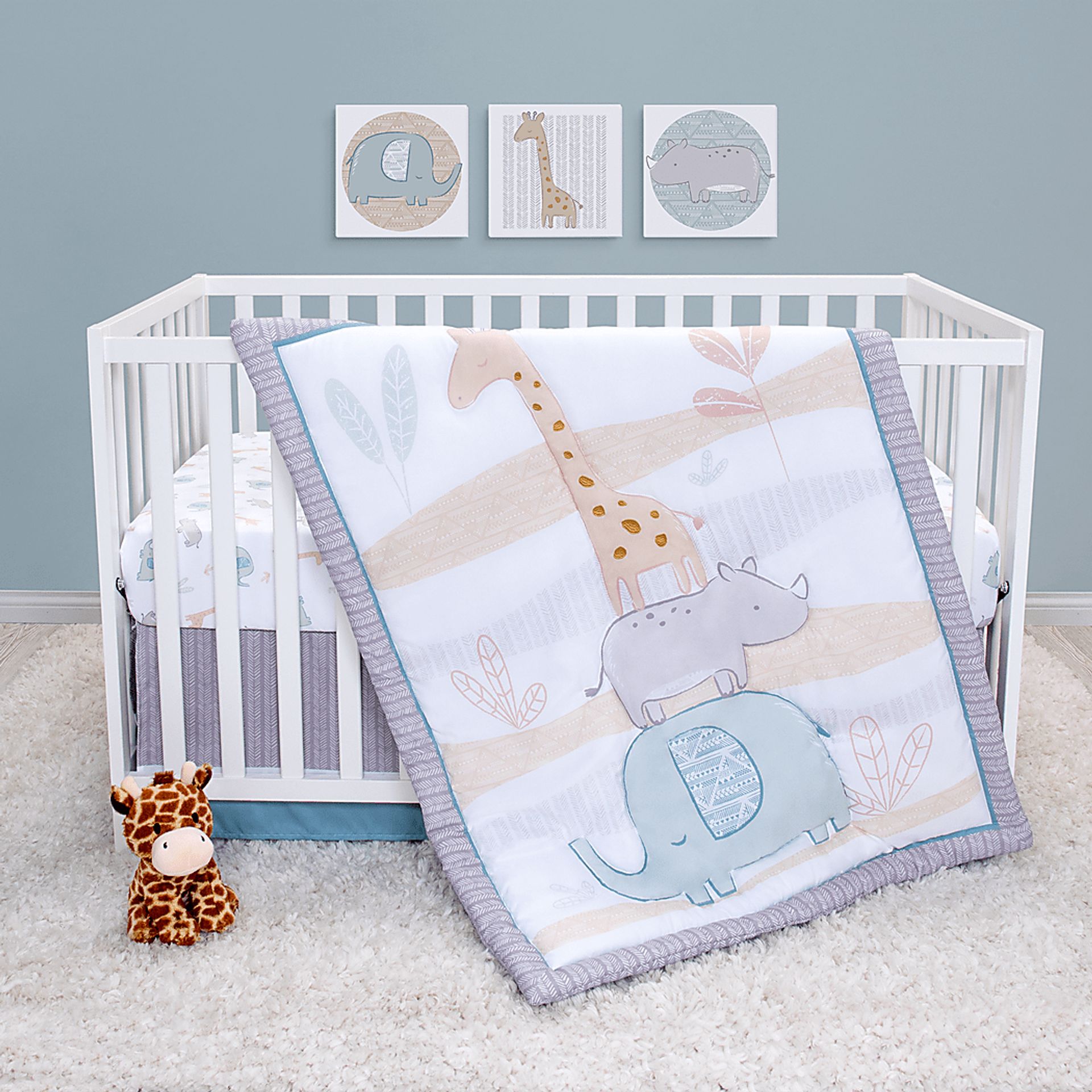 Kids Aleix Gray 4 Pc Baby Bedding Set - Image 1