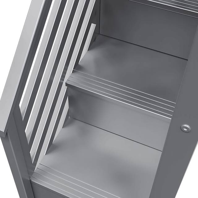 Kids Alejo Gray Twin/Twin Low Bunk Bed with Staircase - Thumbnail - Image 5