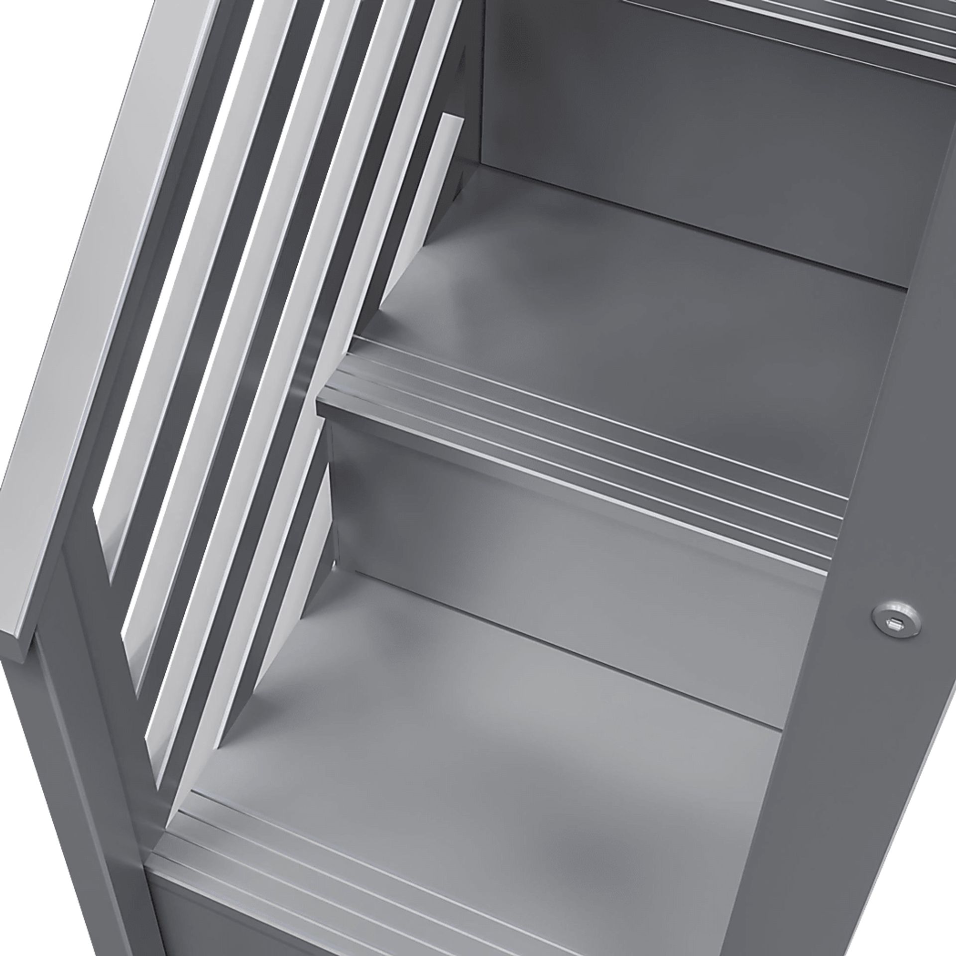 Kids Alejo Gray Twin/Twin Low Bunk Bed with Staircase - Image 5