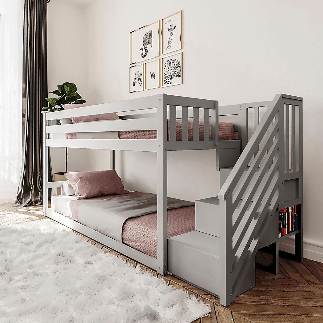 Alejo Gray Twin/Twin Bunk Bed | Rooms to Go