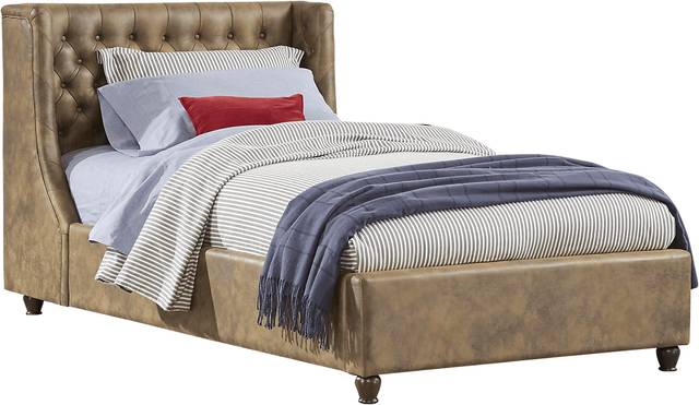 Kids Alena Brown 3 Pc Twin Upholstered Bed - Thumbnail - Image 1
