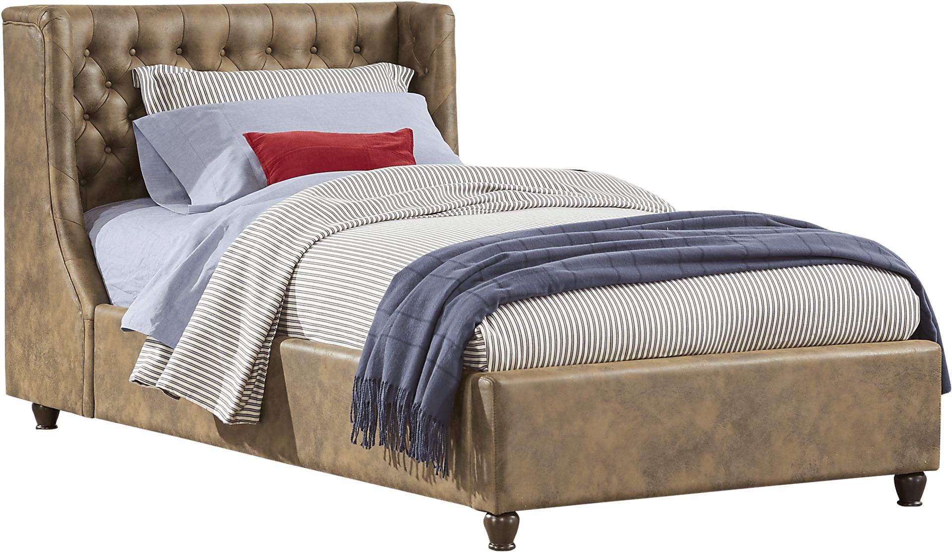 Kids Alena Brown 3 Pc Twin Upholstered Bed - Image 1