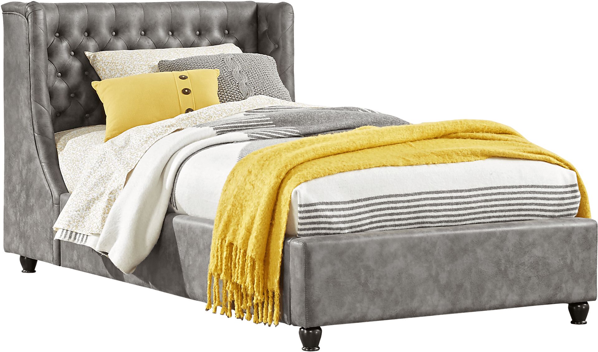 Kids Alena Gray 3 Pc Full Upholstered Bed - Image 1