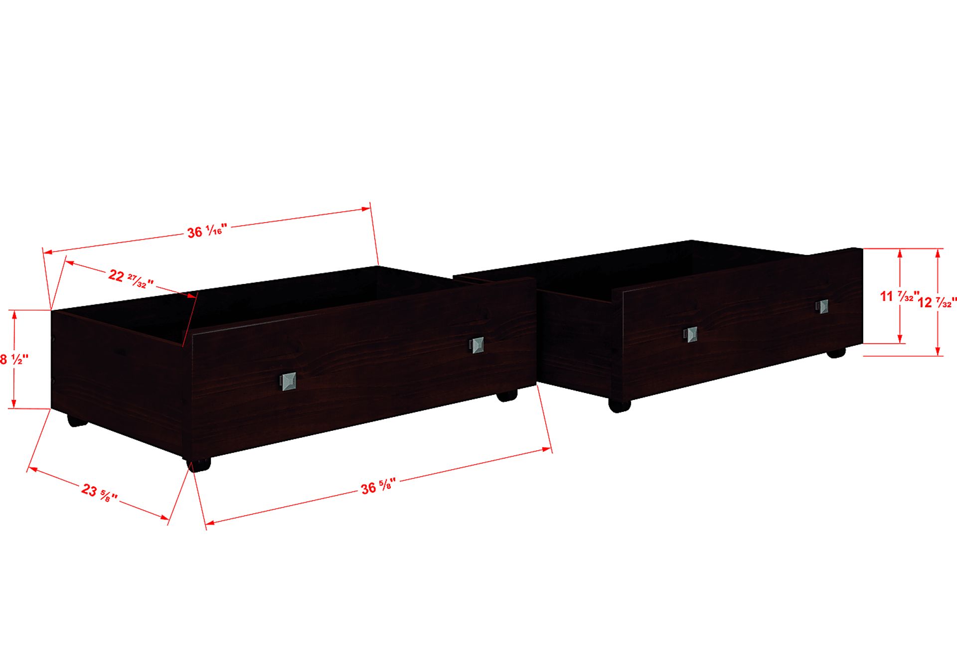 Kids Aleyna III Dark Brown Full/Full Bunk Bed with Drawers - Image 6