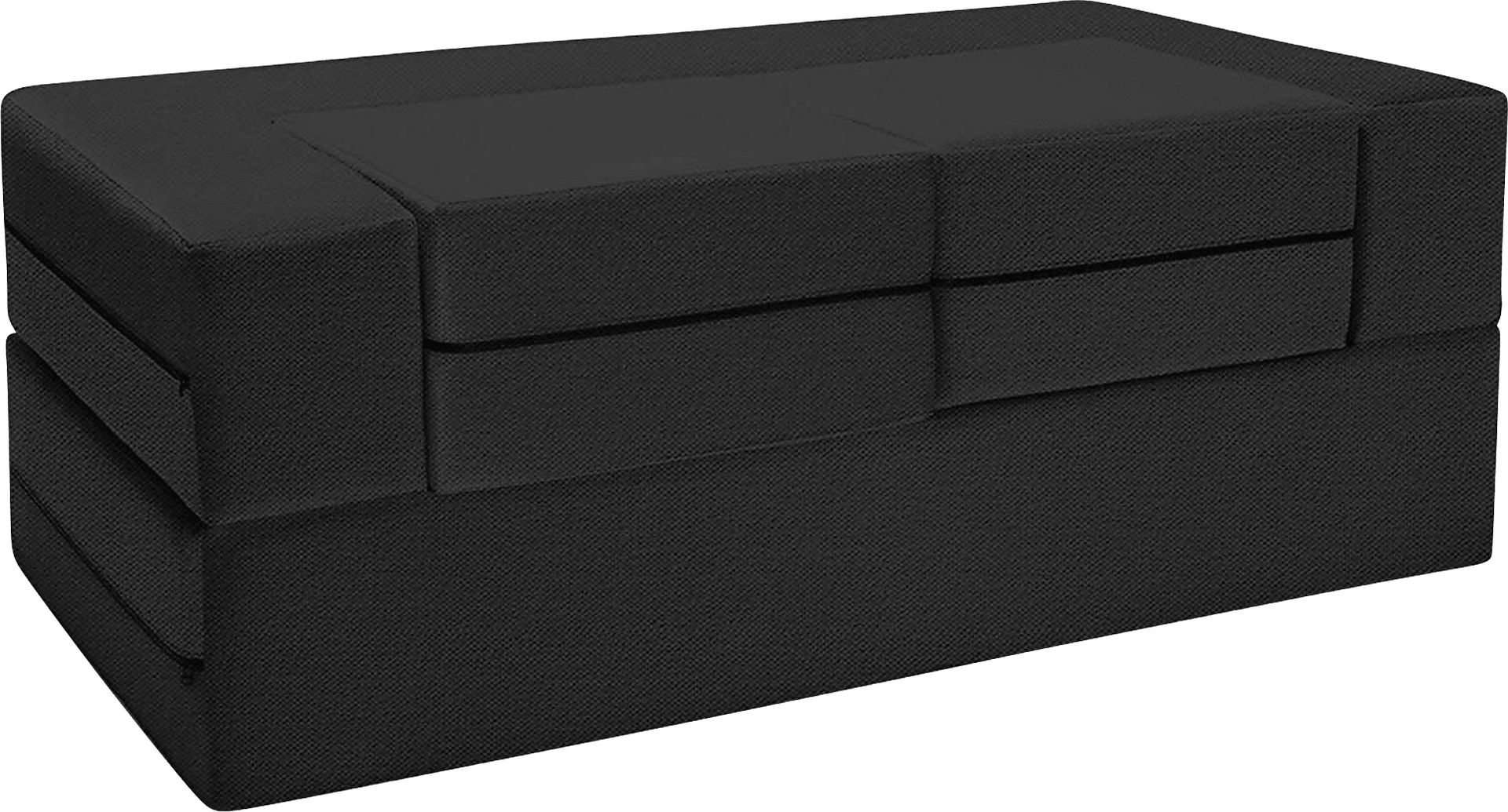 Alfy Black Convertible Loveseat and Ottomans - Image 1