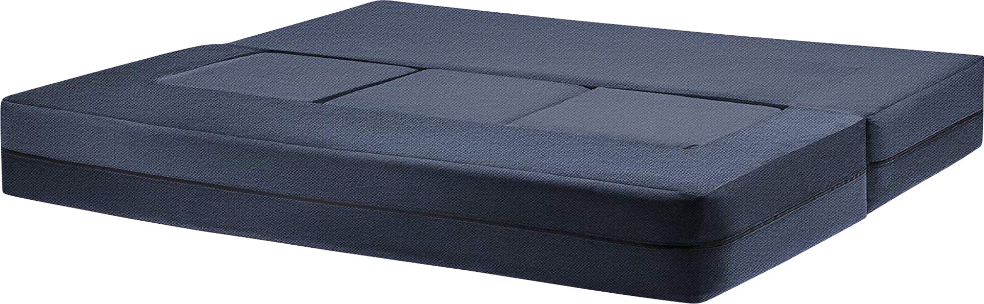 Alfy Blue Convertible Sofa and Ottomans - Image 3