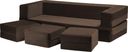 Alfy Brown Convertible Sofa and Ottoman