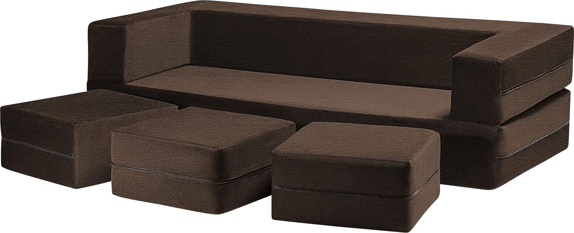 Alfy Brown Convertible Sofa and Ottoman - Image 2