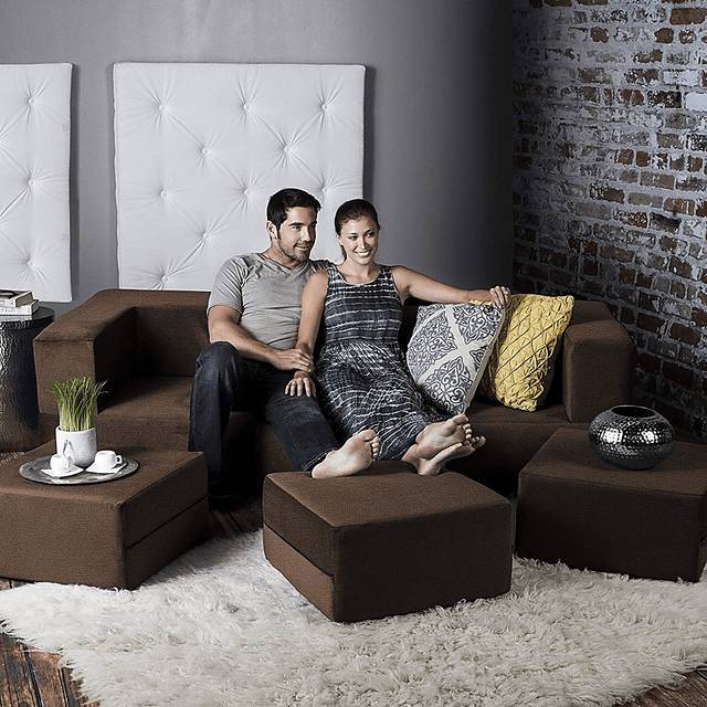 Alfy Brown Convertible Sofa and Ottoman - Thumbnail - Image 5