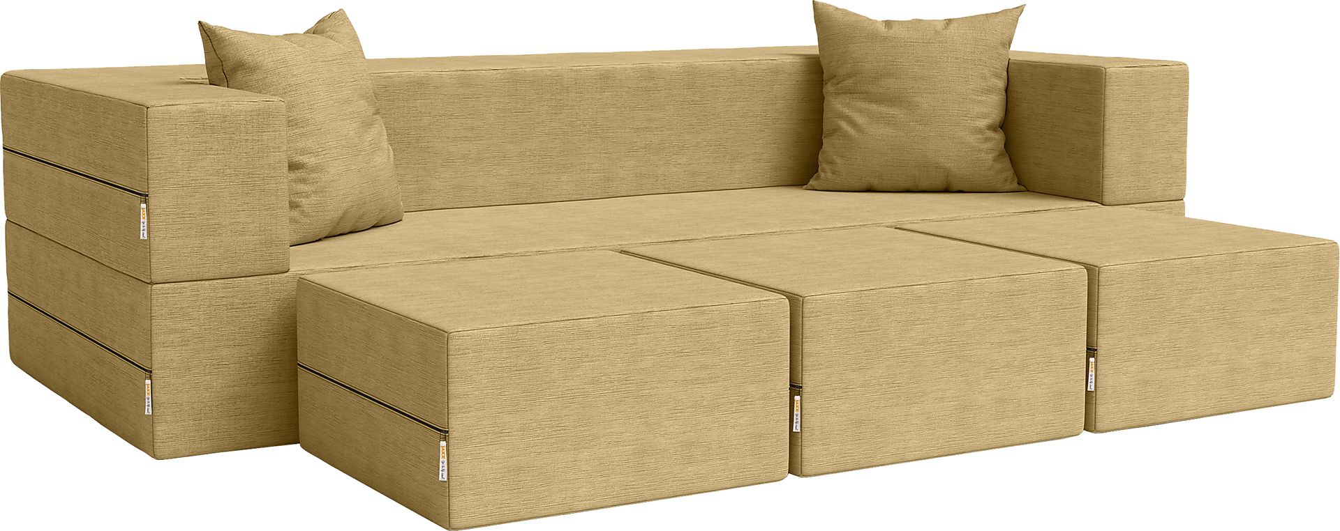 Kids Alfy Camel Sofa & Ottomans, Set of 4 - Image 1