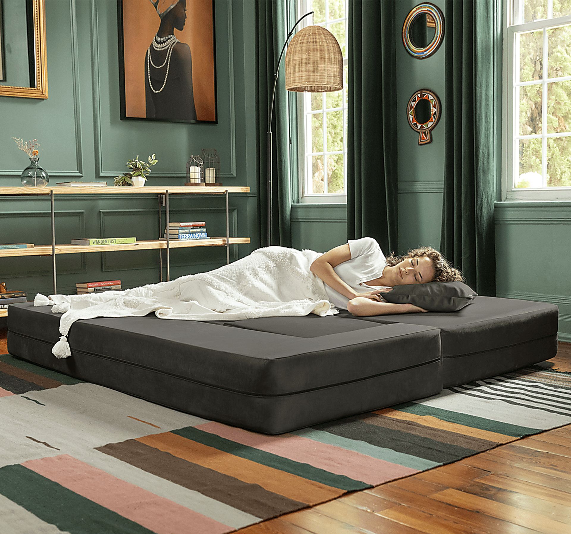 Kids Alfy Charcoal Sofa & Ottoman, Set of 4 - Image 4